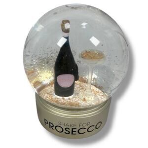 Talking Table Shake For Prosecco Snow Gold Glitter Globe 4.5" Sparkling Winetmer